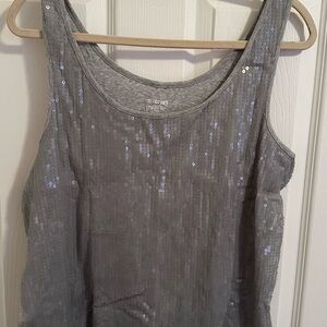 Lane Bryant Gray Sequin Tank Top